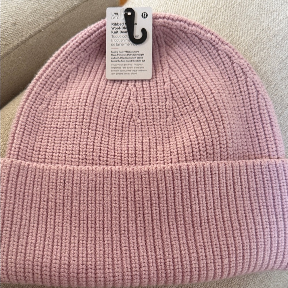 Lululemon Athletica Soft Pink Ribbed Beanie